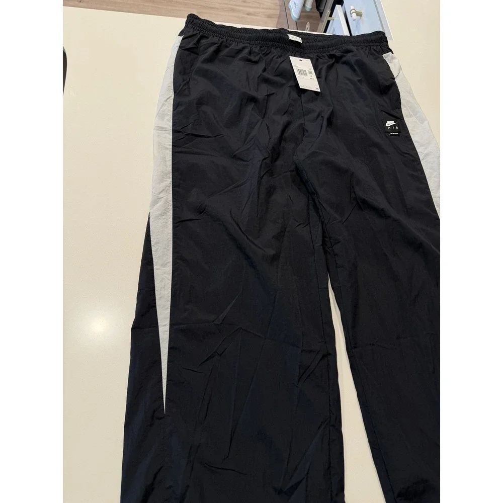 Nike Air Woven Track Pants Black White Nylon Mesh HV0874-010 Mens XXL NWT